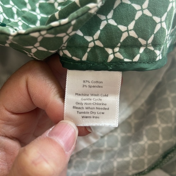 Talbots Green White Cotton Crop Pants - Picture 10 of 10